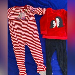 24 month girl Christmas pajamas lot of 2 sets